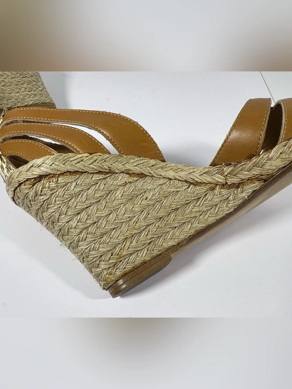 7051: Salvatore Ferragamo Python Leather Espadrille Wedges Size 9C
